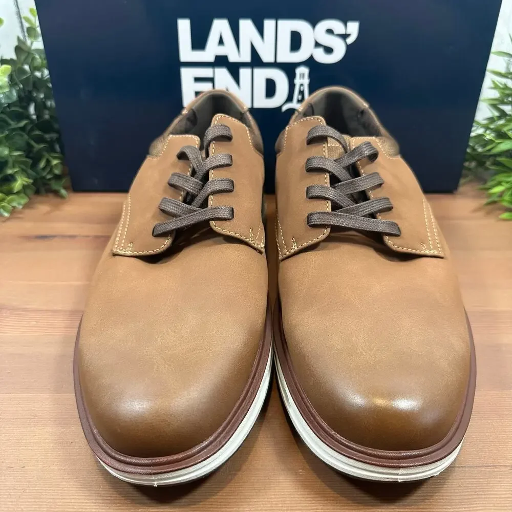 Lands' End Men's Sport Dark Tan Oxford Shoes Size‎ 9.5